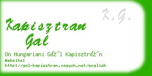 kapisztran gal business card